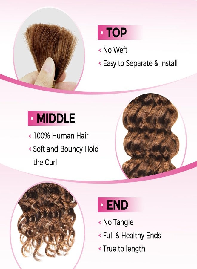 لاشي شعر لاشي ديب ويف 50 غرام، حزمة واحدة/عبوة، شعر بشري طبيعي للتضفير، لون بني محمر رقم 30، شعر بكر 100%، طول 22 بوصة، مناسب لتضفير الشعر على الطريقة البوهيمية. - Image 5